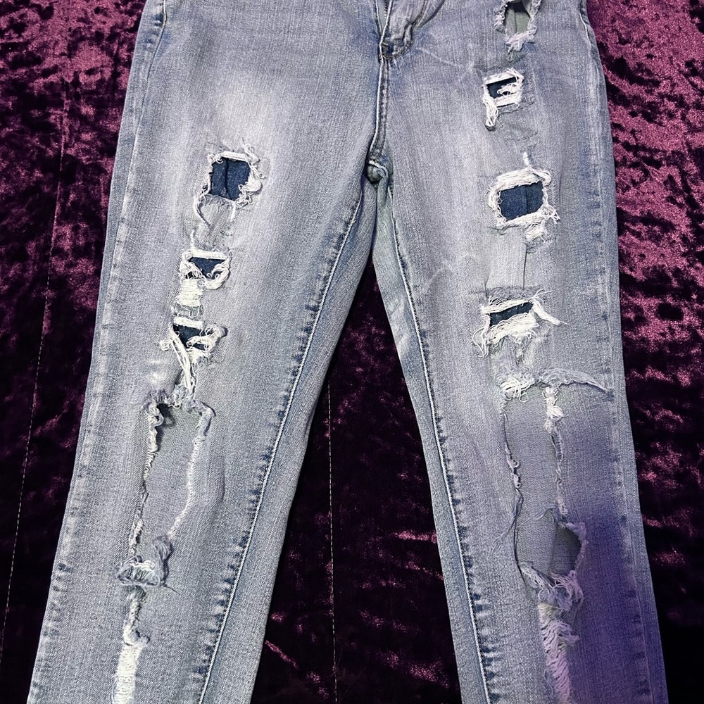 Rue21 Distressed Blue Skinny Jeans
